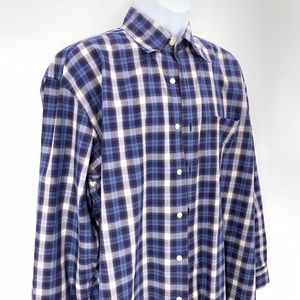 Nautica blue and black long sleeve button down